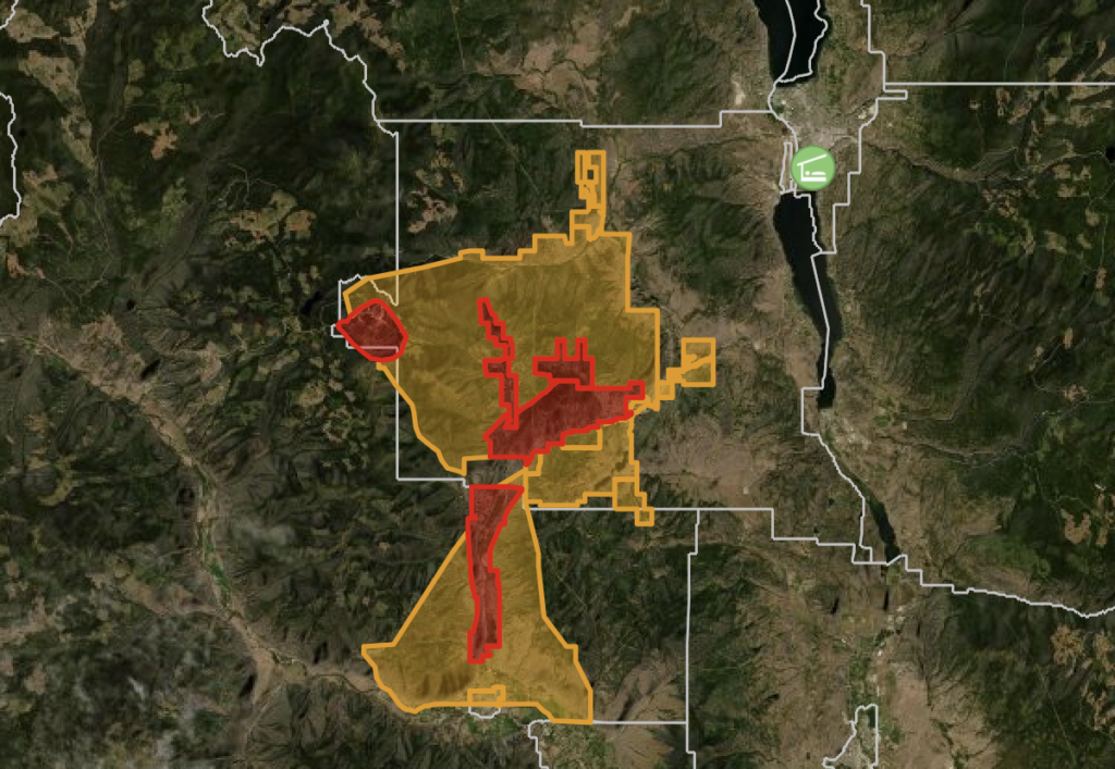 The Keremeos Creek Wildfire map for August 2022