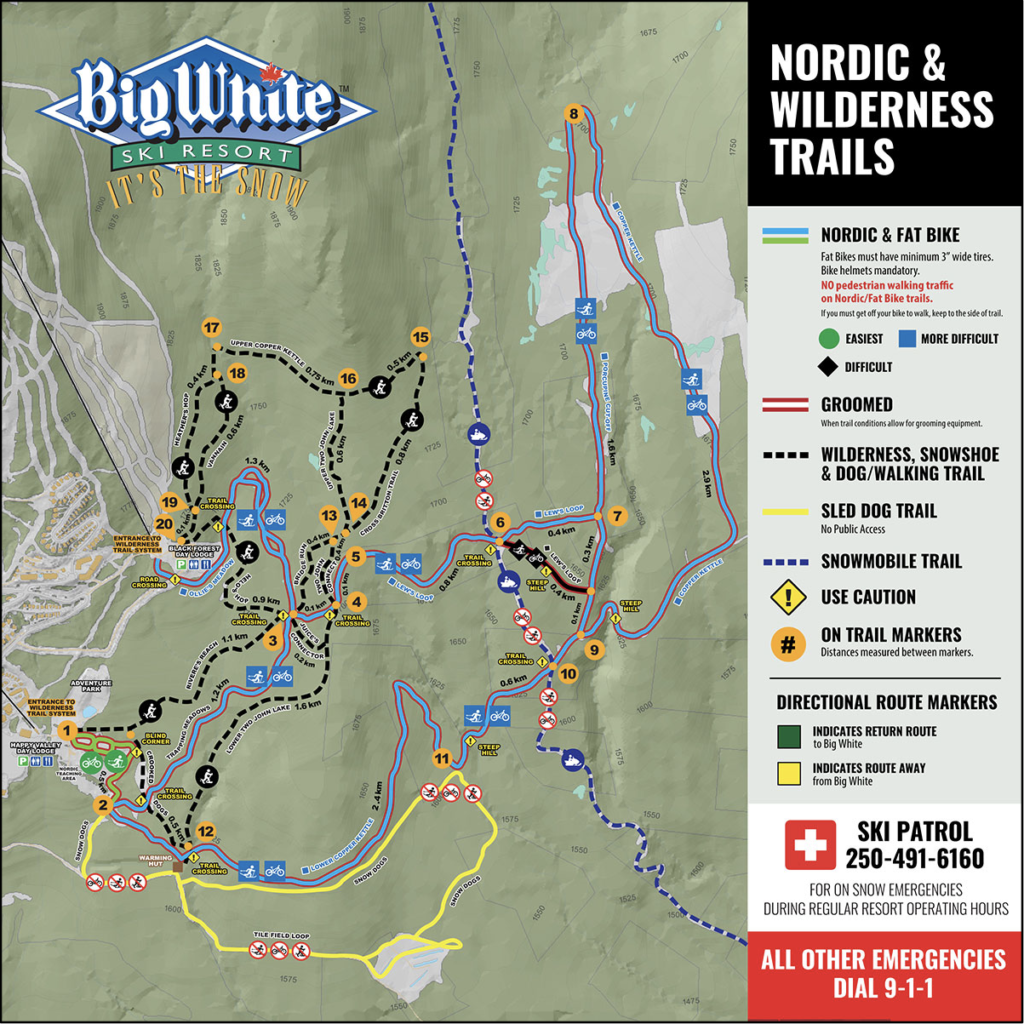 The Big White nordic skiing & wilderness trails for skiing.