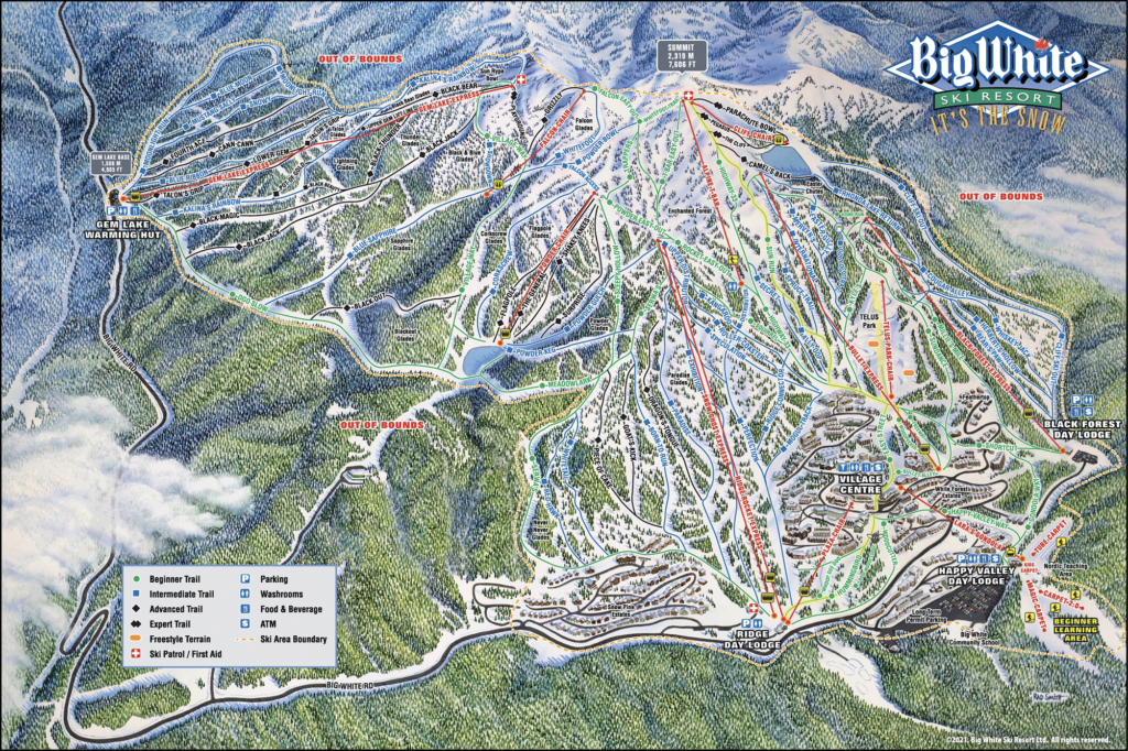 The Big White Trails Map & Ski Runs graphic