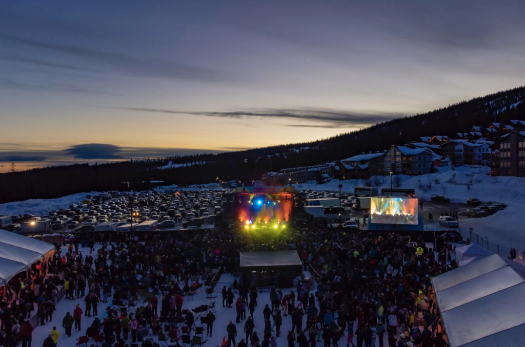 Big White music festival at night, a fun event at Big White Ski Resort.