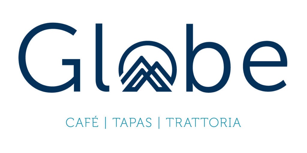 Globe Café Tapas Trattoria logo in shades of blue, a cafe & restaurant located at Big White.