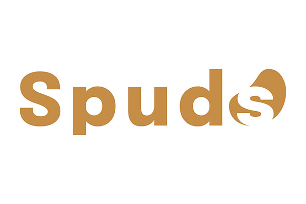 Spuds Big White restaurant logo in light brown and white, a new bistro in the Ridge Rocket Day Lodge